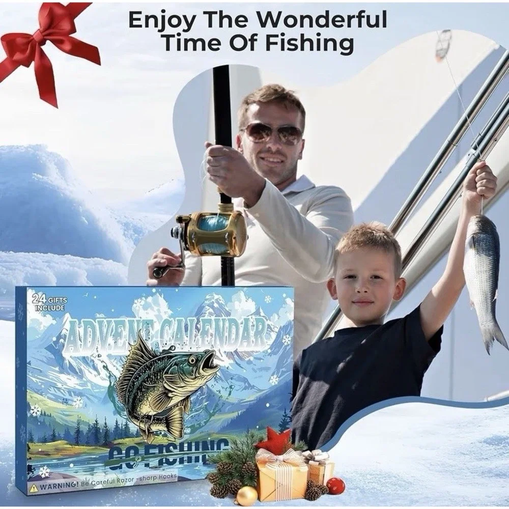 Fishing Advent Calendar 2025 for Men - 24-Day Countdown